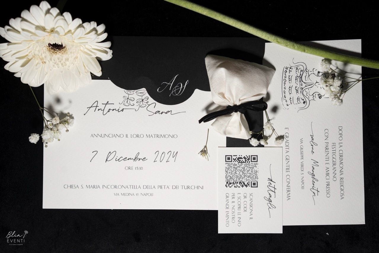 wedding stationery bianco e nero