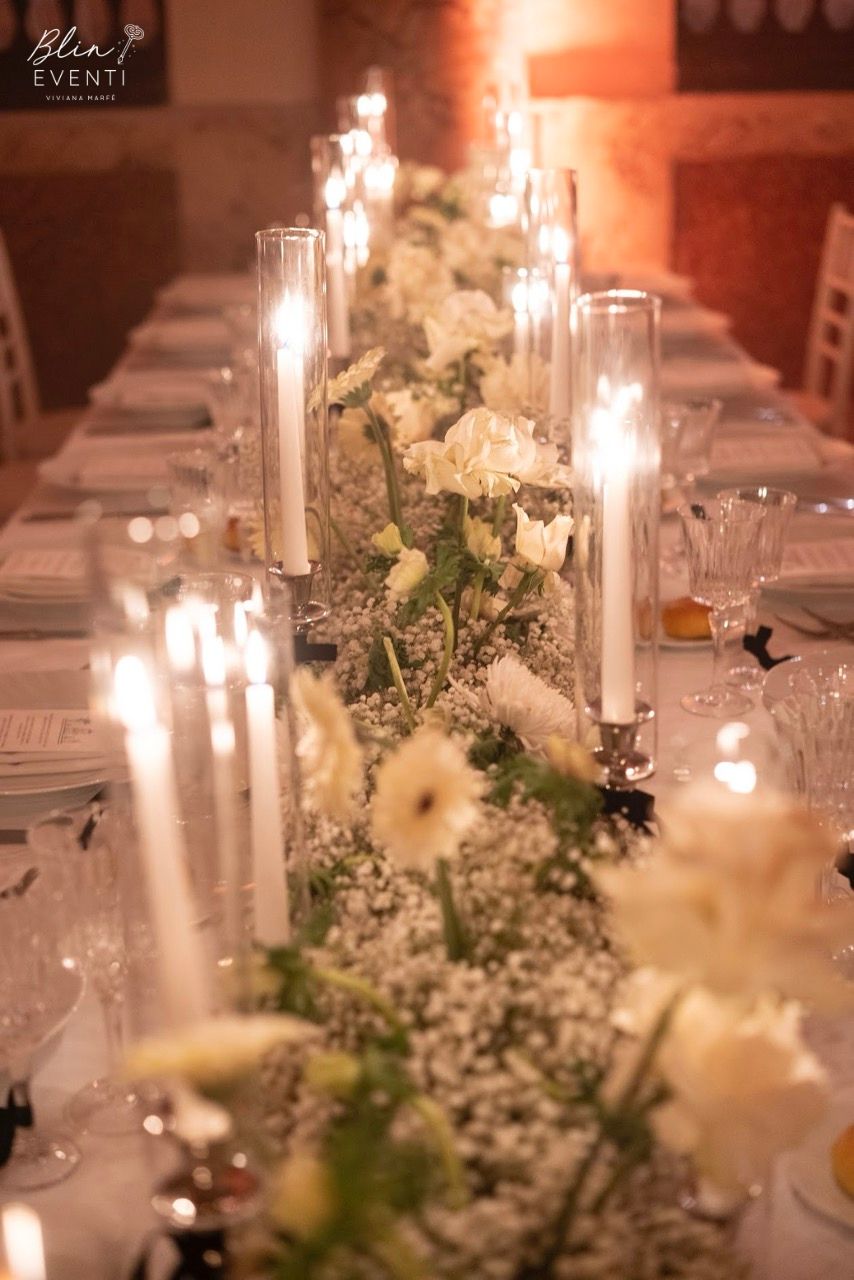 mise en place matrimonio bianco e nero